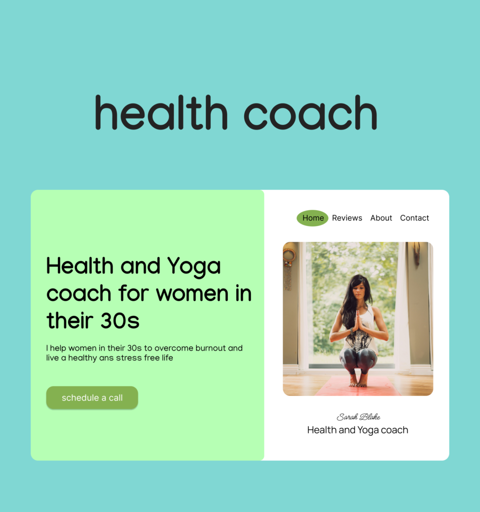 portfolio website made for a women health coach